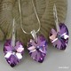 Fioletowe Serca Swarovski Daffy.pl
