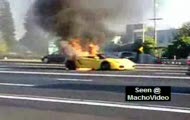 płonące Lamborghini Gallardo Spider
