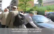 Kopał drzwi auta i wyzywał kierującą