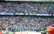 Skandowanie: ''Mariusz Jop!'' (15.10.2010, Lech Poznań, mistrz Polski 2010 vs. Zagłębie Lubin)