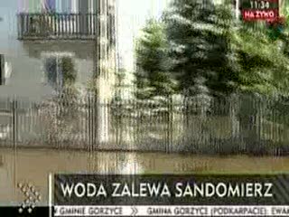 Woda zalewa Sandomierz, huta zagrożona - 2010.06.05 godz. 11.30