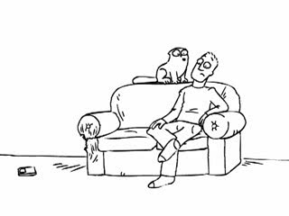 simo's cat - TV dinner