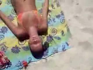 Sneaking Up On Some Sexy Teen Sorority Girls At The Beach