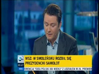 Pierwsze relacje o katastrofie w Smoleńsku (TVN24)